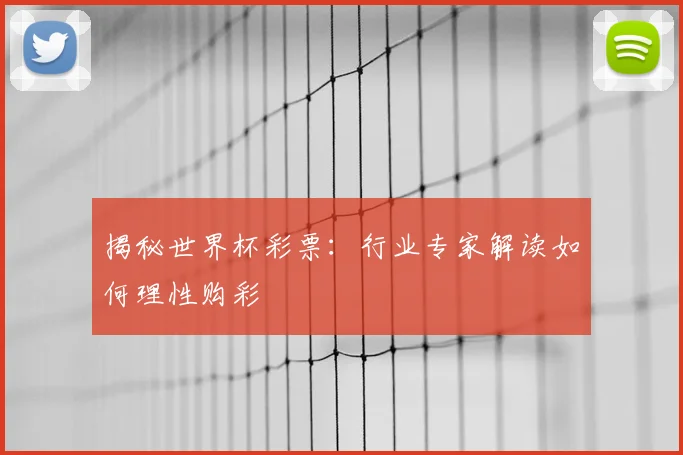 揭秘世界杯彩票：行业专家解读如何理性购彩